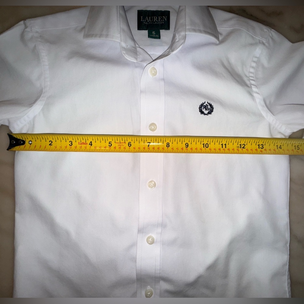 Ralph Lauren boys White Oxford Button Down Shirt Size 5 - Picture 7 of 10